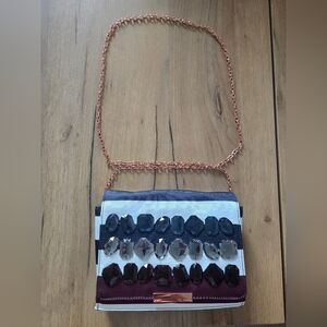 Ted Baker Isebela Rowing Stripe Jeweled Crossbody – Rose Gold Hardware